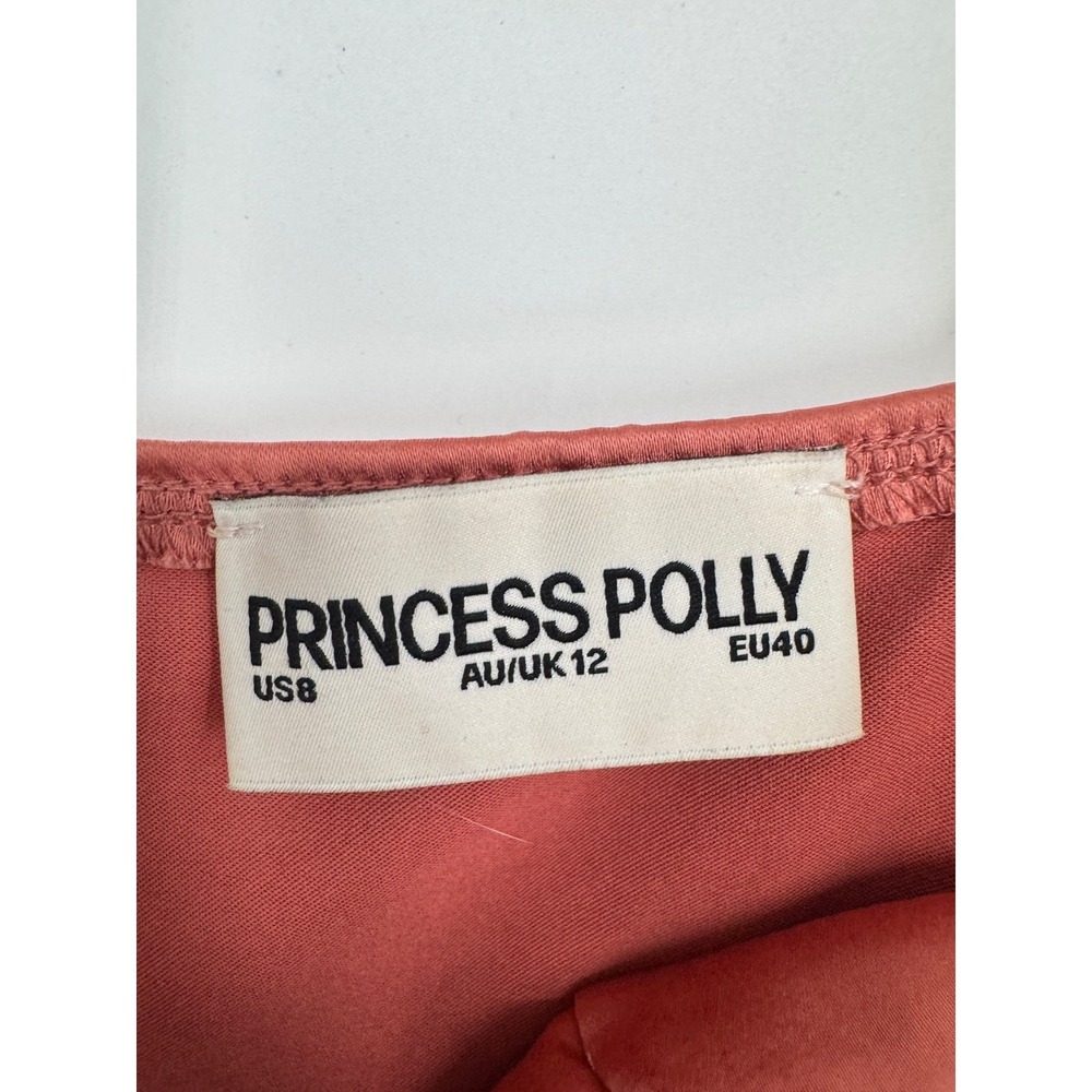 Princess Polly Kenzie Dress Women 8 Floral Satin Mini Babydoll Cottage Party - Picture 4 of 12